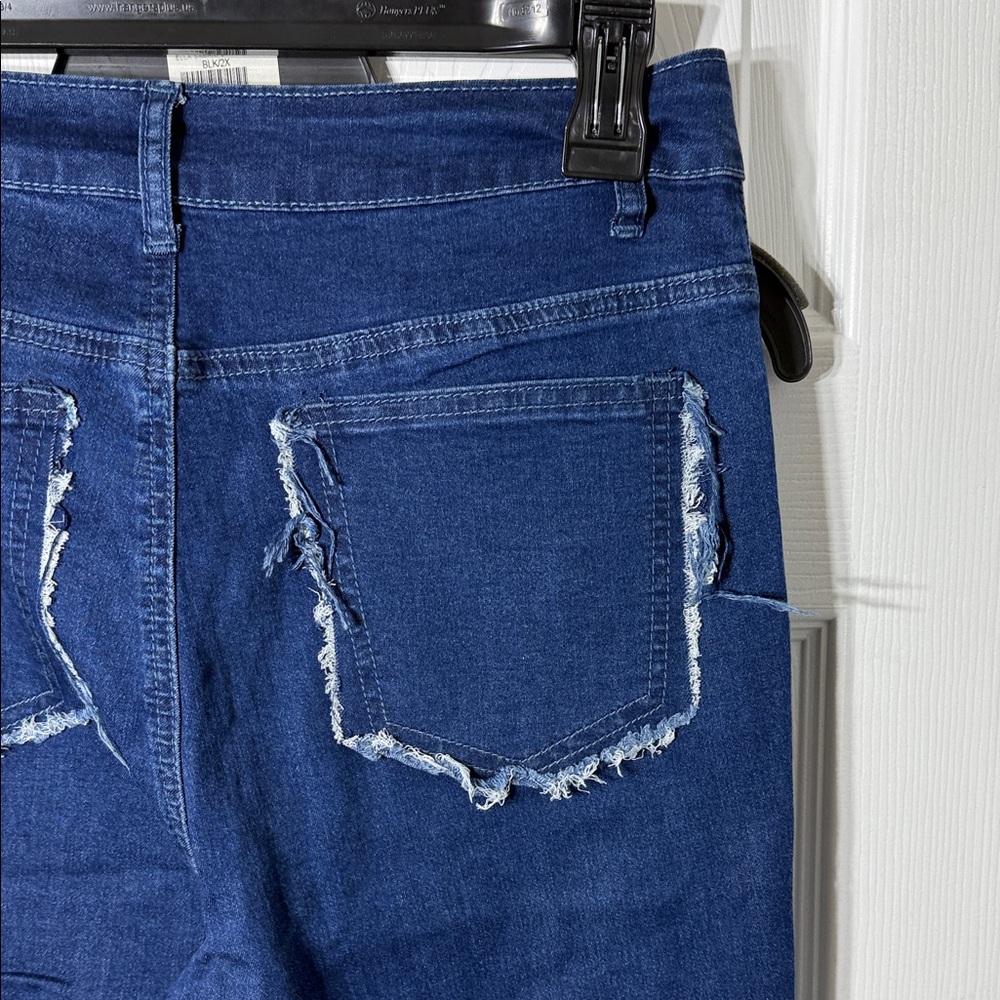 Denim Patchwork Flare Jeans - image 8